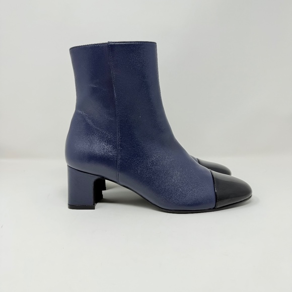 New Stuart Weitzman Milla 60 Leather Bootie Blue Sz 7.5 - Picture 3 of 15